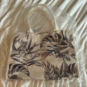 NWT Soma Palm Perfect Tote Purple and Champagne Artistic Tote Bag MSRP $59